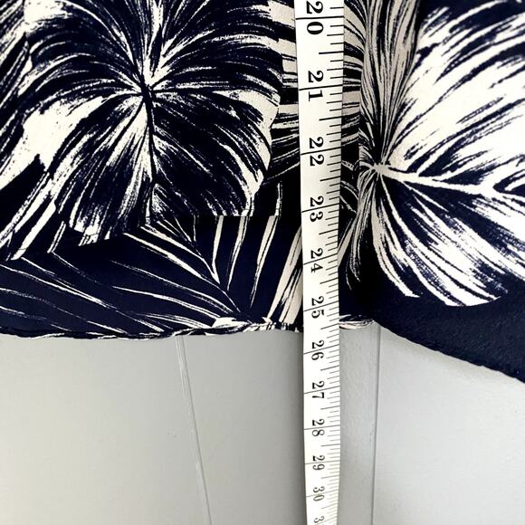 Shoshanna Carmona Navy Leaf Jacqueline Silk One Shoulder Tropical Top XS - Picture 6 of 8